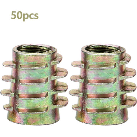 Dado esagonale filettato in lega per mobili, per inserto in legno (815 mm, 50 pezzi)