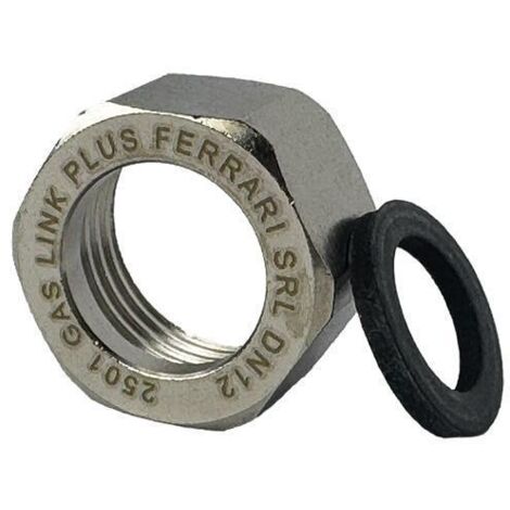 Dado gas link plus dn 12 (½″ f) accessorio gas ottone nichelato compatto ferrari welcome 070180/f