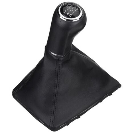 Dado leva cambio con manicotto, pelle sintetica, con cornice, compatibile con Opel Astra H, 6 marce, ABS/pelle, nero