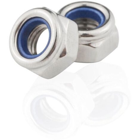 Dado M8, dadi in acciaio inossidabile da 8 mm (10 pezzi), dadi esagonali in acciaio inossidabile, dado di bloccaggio in nylon, dado autobloccante per bulloni e viti