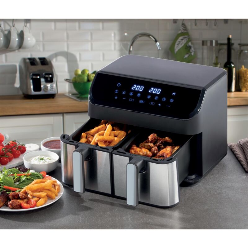 9 Litre Digital Double Drawer Air Fryer - Daewoo