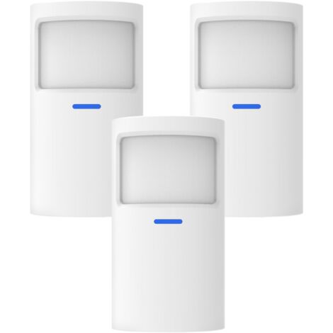 Daewoo Security - Pack de 3 détecteurs de mouvement intérieures WPS305 - Fonctionnement infrarouge, déclenche votre système dès qu'un mouvement est détecté - Compatible animaux - Compatible Touch, Tou