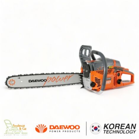 Daewoo – Tronçonneuse thermique 54,6cc 3,3CV – Guide 50 cm pour coupes nettes – Moteur 2 temps performant – Anti-vibration pour confort d'utilisation - DCS5820