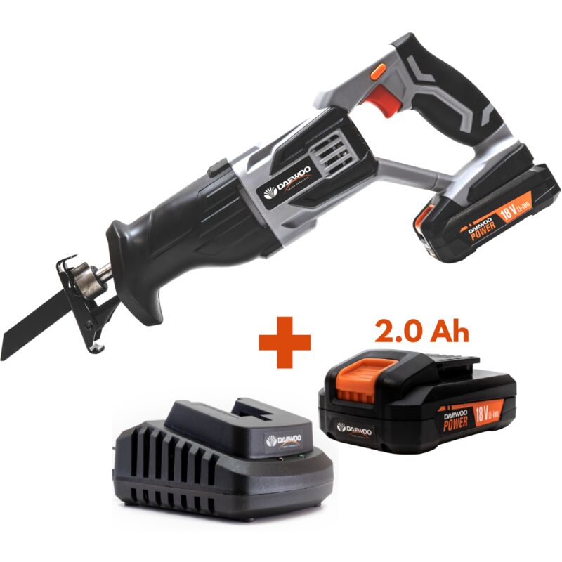 Daewoo - u-force Cordless Reciprocating Saw + 2.0Ah Battery + Charger - Multi