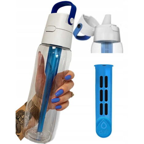 Dafi Solid Trinkflasche mit Filter, blau, 0,7l, aus Tritan