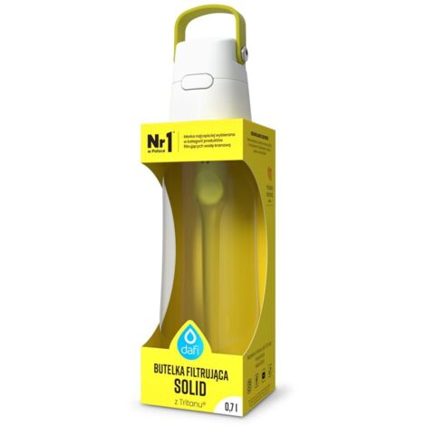 Dafi Solid Trinkflasche mit Filter, gelb, 0,7l, aus Tritan