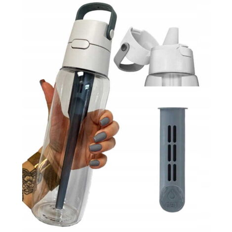 Dafi Solid Trinkflasche mit Filter, grau, 0,7l, aus Tritan
