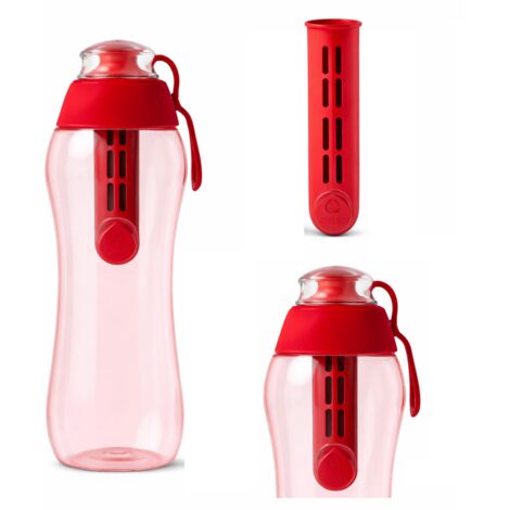 Dafi Wasserfilterflasche 0,3 l SOFT + 1 roter/mohnfarbener Filter