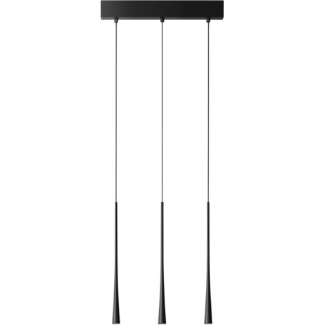 DAFNE S/3P - LAMPADARIO A SOSPENSIONE LINEARE 3 LUCI LED 3000K 612LM 16,5W NERO