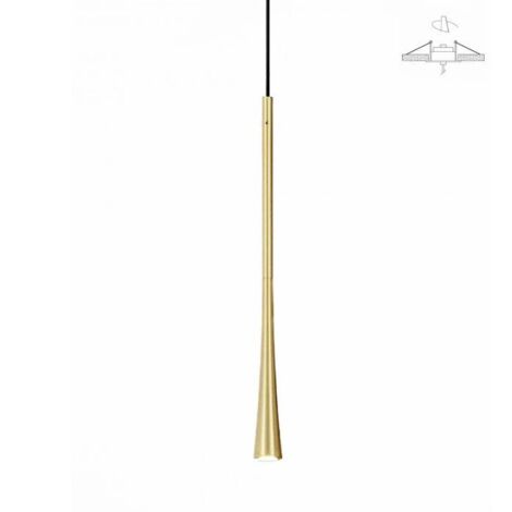 DAFNE S/P - SOSPENSIONE ORO IN ALLUMINIO A LED 213LM 3000K 7W 1 LUCE H.40-145MAX