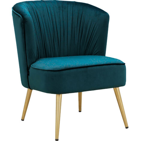Dahlia-Chaise longue en velours couleur pétrole