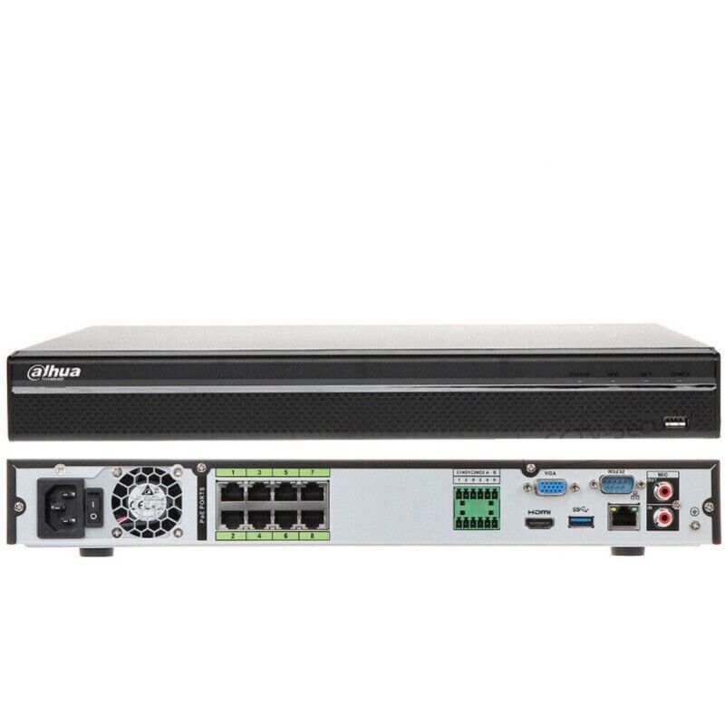 Nvr Dahua 8 channel poe ip 4K ultra-hd 12 mpx 320 mbps H.265 pro series
