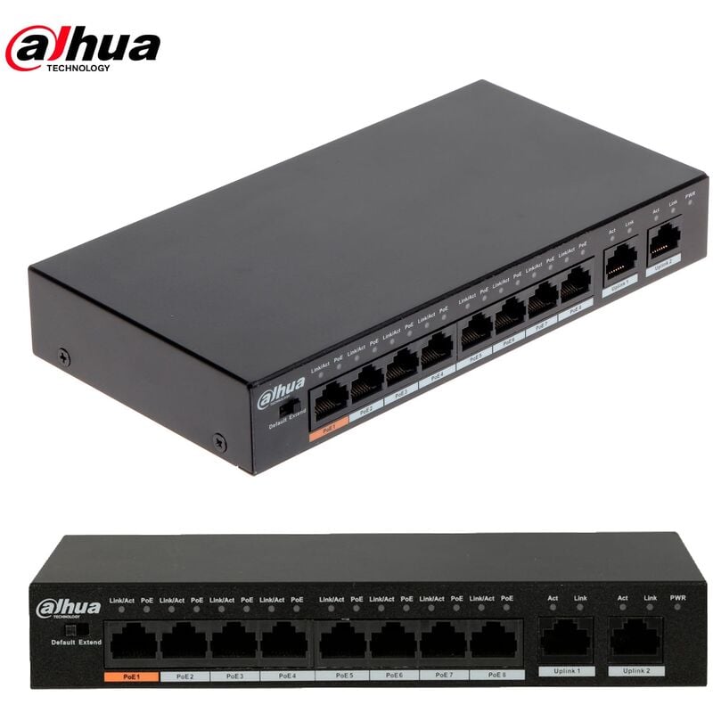 Réseau poe switch 8 ports Dahua RJ45 lan ethernet 10/100MBPS video surveillance