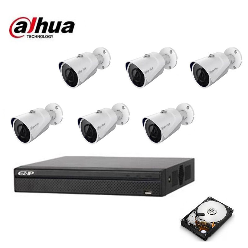 Dahua - ip onvif video surveillance kit 6 cameras 4 mpx P2P hd 1TB