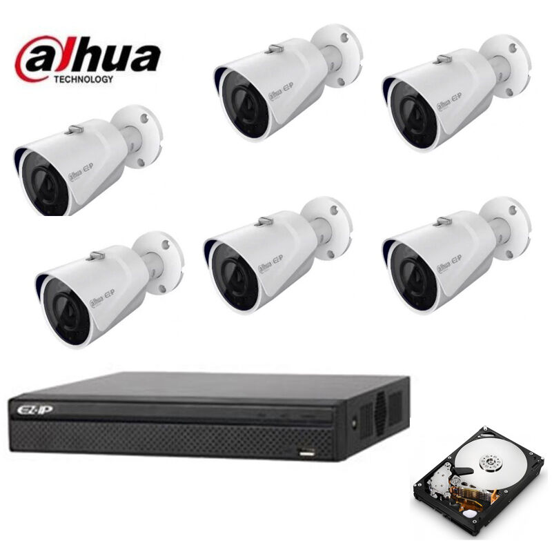 Dahua - ip video surveillance kit 6 cameras 2 mpx hd 2TB