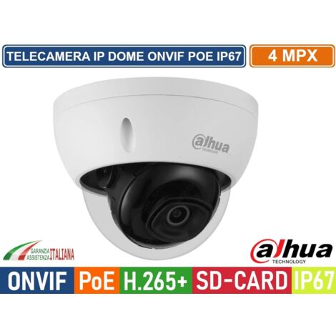 DAHUA IPC-HDBW2431E-S-S2 TELECAMERA ANTIVANDALICA DOME IP 4MPX HD+ 2.8MM SLOT SD WDR IVS STARLIGHT POE IP67 IK10