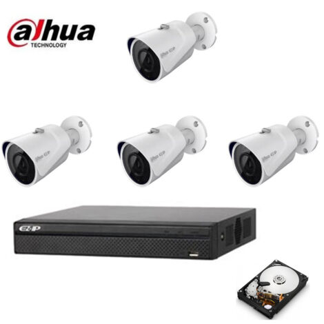 DAHUA KIT 4 CAMERAS NVR 8 CANAUX IP 2 MPX HD 1 TB