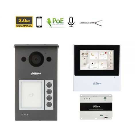 Dahua Kit videocitofonico 2 Fili IP - Posto esterno VTO3312Q-P + Monitor 4.3" VTH2612L-W Nr.01 Monitor