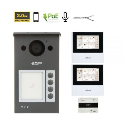 Dahua Kit videocitofonico 2 Fili IP - Posto esterno VTO3312Q-P + Monitor 4.3" VTH2612L-W Nr.02 Monitor
