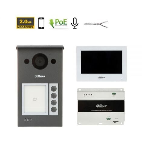 Dahua Kit videocitofonico 2 Fili IP - Posto esterno VTO3312Q-P + Monitor 7" VTH2622GW-W Nr.01 Monitor