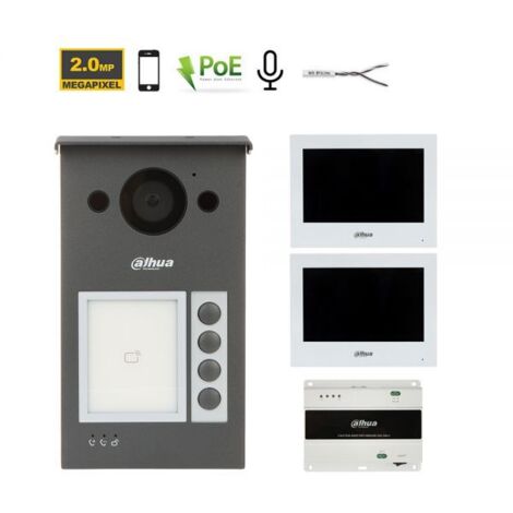 Dahua Kit videocitofonico 2 Fili IP - Posto esterno VTO3312Q-P + Monitor 7" VTH2622GW-W Nr.02 Monitor