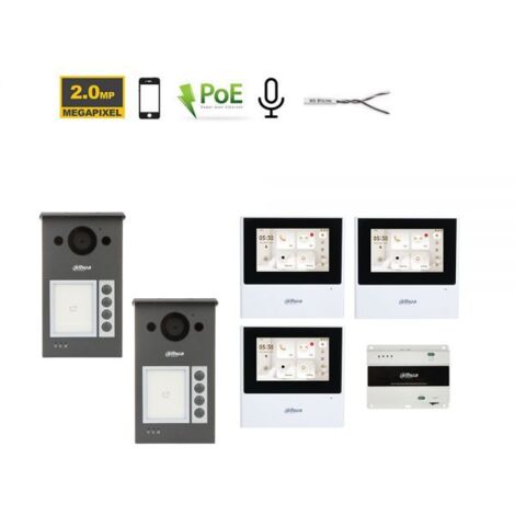 Dahua Kit videocitofonico Doppio ingresso 2 Fili IP - Posto esterno VTO3312Q-P + Monitor 4.3" VTH2612L-W Nr.03 Monitor