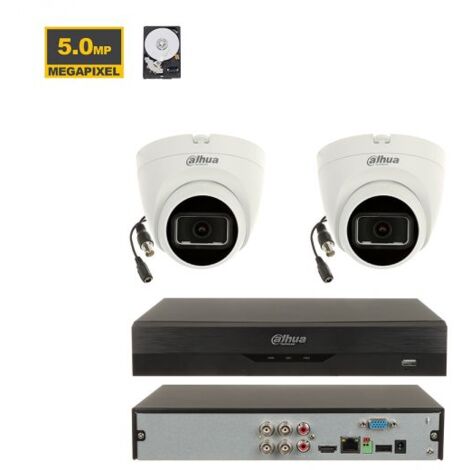 Dahua Kit videosorveglianza HDD 1Tb + 2 Telecamera Dome 5Mp - XVR5104HS-4KL-I3