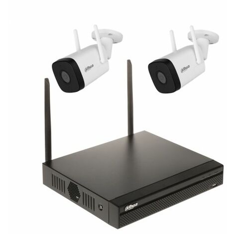Dahua kit videosorveglianza - Registratore Wi-Fi + 2 Telecamere WiFi - NVR1104HS-W-S2 - IPC-HFW1230DT-STW (1080p)