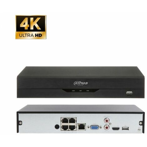 Dahua NVR IP 4 canali 4POE 8MP 80MBPS Wizsense - NVR4104HS-P-EI(4K) S