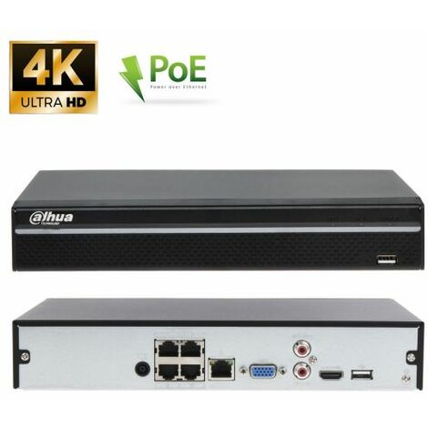 Dahua NVR IP 4 canali 4POE 8MP - NVR4104HS-P-4KS2/L (4K)