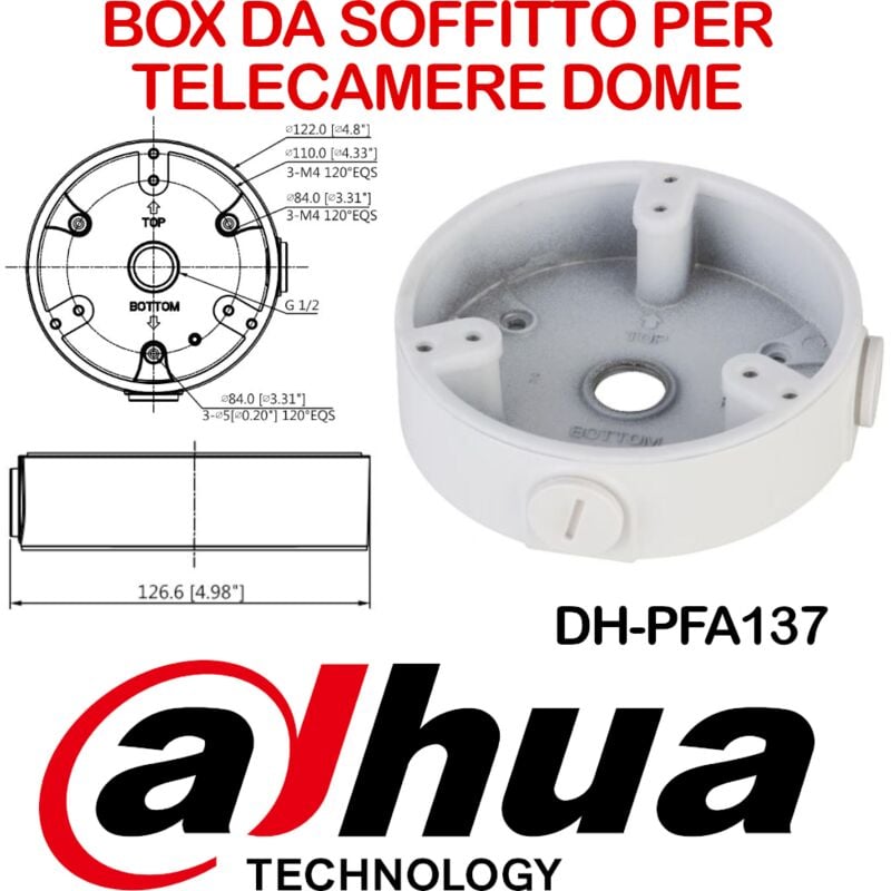 Dahua PFA134 Scatola Di Giunzione Per Telecamere - Bianco, Φ90x35mm, Per Bullet E Dome - Foto 9