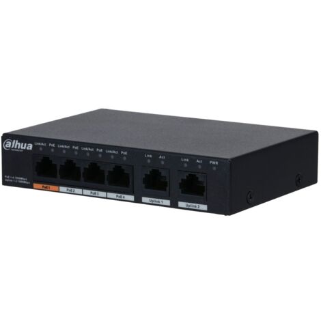 DAHUA DH-PFS3006-4GT-60 - Switch PoE de 6 Puertos Gigabit/ 4