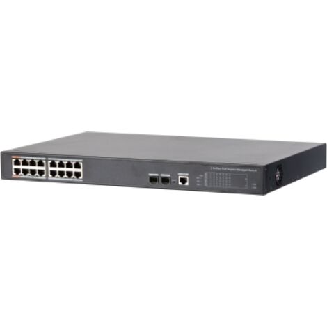 Dahua Technology PoE DH-PFS4218-16GT-240 switch Gestionado Gigabit Ethernet (10/100/1000) Energía sobre Ethernet (PoE) Negro