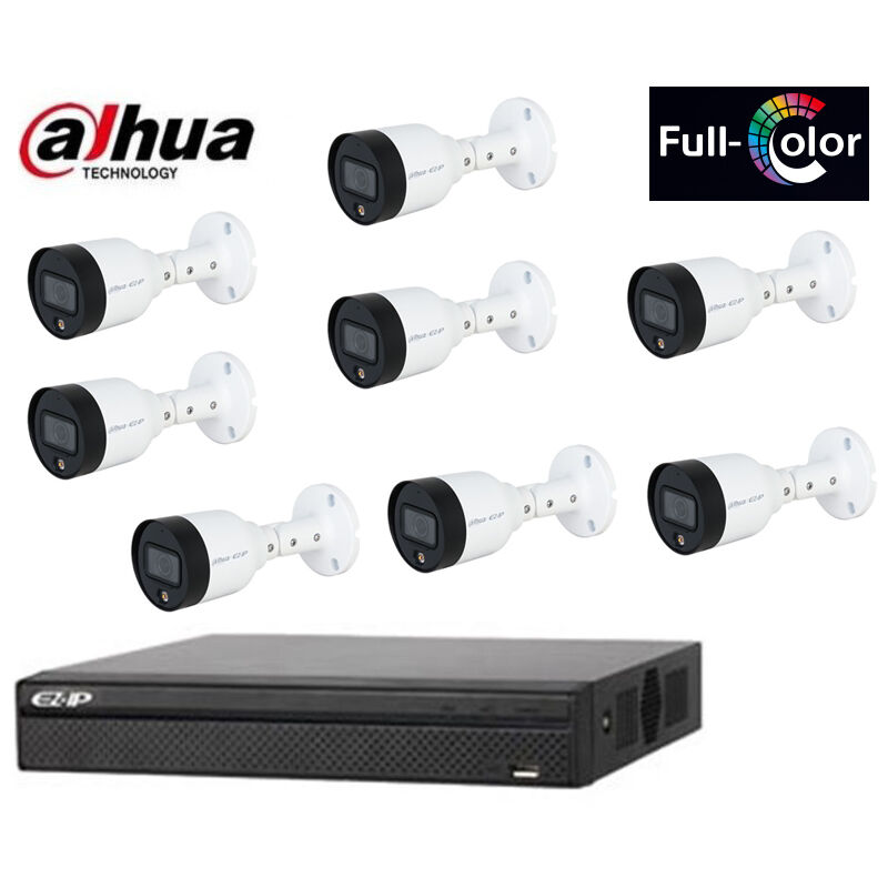 Dahua Video Surveillance Kit 8 Cameras Nvr 8 Canaux Ip 2 Mpx