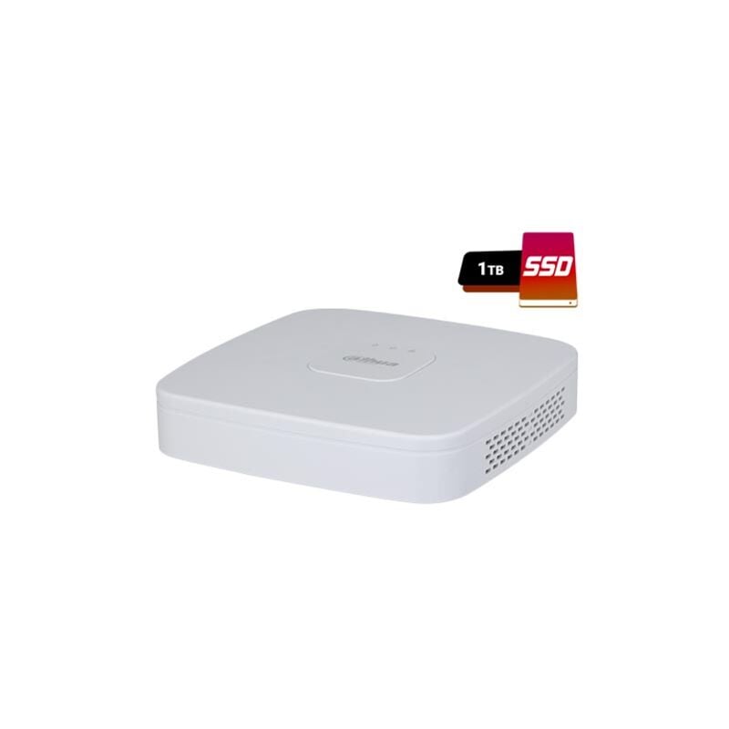 Dahua - XVR5104C-I3-1 série Pro ai Smart 1U WizSense 2K hd+ 4CH 5MP 5IN1 P2P smd Plus Détection de visage ivs IoT inclut ssd 1To