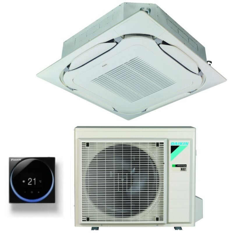 daikin bluevolution climatiseur cassette round flow 12000 btu fcag35b r-32 wi-fi optionnel classe a++/a++ avec grille standard incluse - garantie