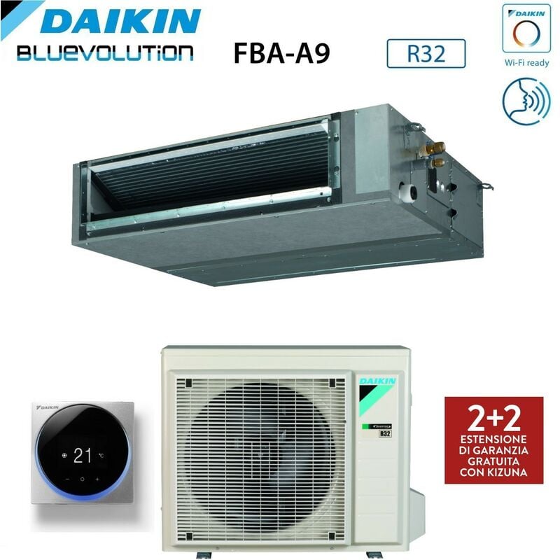Daikin - bluevolution climatiseur climatiseur à gaine tête moyenne 18000 btu fba50a monophasé r-32 wi-fi optionnel avec commande filaire - garantie