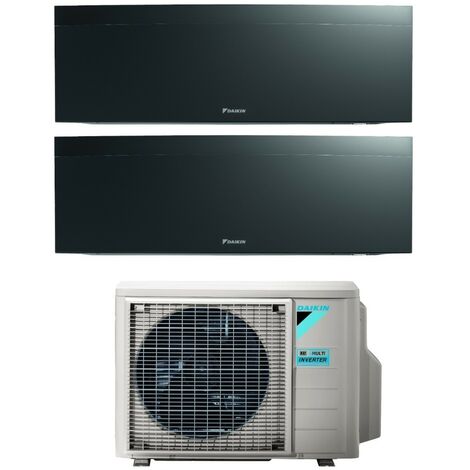 Daikin Bluevolution Dual Split Inverter Klimagerät Serie EMURA BLACK III 7+12 mit 2MXM40A R-32 Wi-Fi Integrated 7000+12000 Farbe Schwarz Italienische Garantie