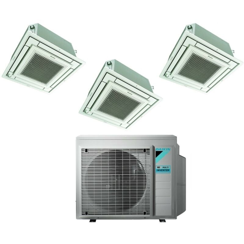 Bluevolution rèversible Trial Split Cassette Climatiseur ffa-a 9+9+18 avec 3MXM68N R-32 Wi-Fi en option avec grille blanche incluse 9000+9000+18000