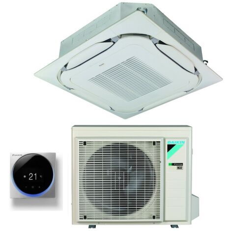 daikin bluevolution kassetten-klimagerät round flow 12000 btu fcag35b r-32 wi-fi optional klasse a++/a++ mit standardgrill im lieferumfang - italienische garantie r-32,wired control madoka silver brc1