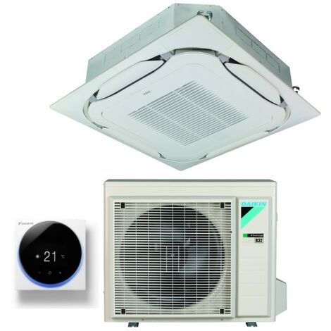 daikin bluevolution kassetten-klimagerät round flow 12000 btu fcag35b r-32 wi-fi optional klasse a++/a++ mit standardgrill im lieferumfang - italienische garantie r-32,wired control madoka weiß brc1h5