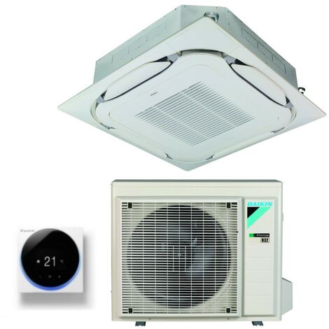 daikin bluevolution kassetten-klimagerät round flow 21000 btu fcag60b r-32 wi-fi optional mit wire control und gitter - italienische garantie wire control madoka weiß brc1h52w
