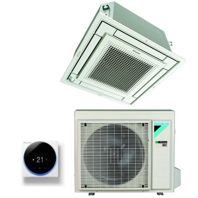 Climatiseur à cassettes entièrement plat 12000 btu ffa35a9 r-32 wi-fi en option avec grille incluse classe a++/a+ - garantie europèenne madoka white