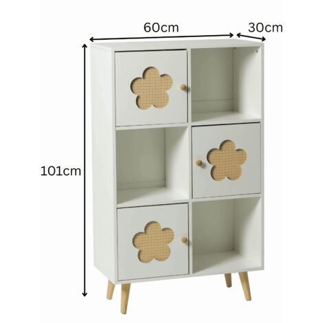 Daisy Cube Storage Cabinet 3 Doors 3 Shelves Home Organiser Unit White