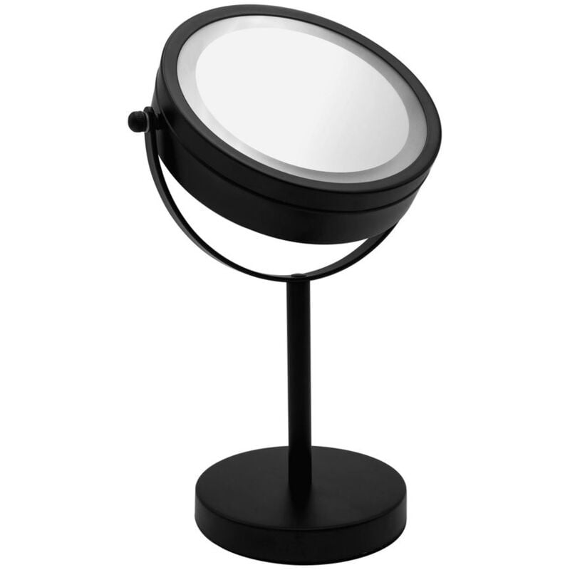Sapho - daisy miroir cosmétique éclairage led, ø 150 mm, noir