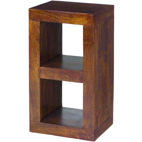 Dakota 2 Hole Display Unit - Mango Wood - L35 x W44 x H81 cm - Dark Finish