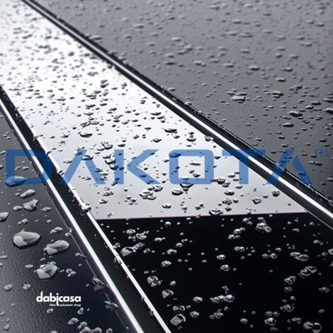DAKOTA "DAKUA" CANALINA DI SCARICO DA 80 CM C/GRIGLIA RACCOGLI ACQUA NERO IN VETRO