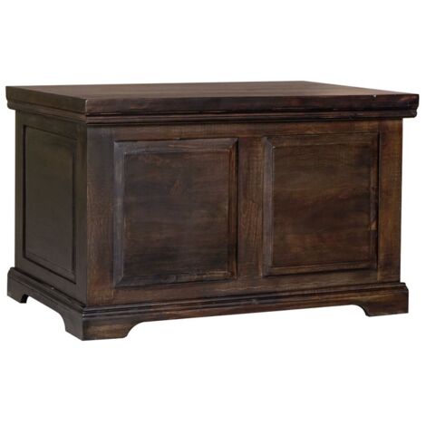 Dakota Large Box - Mango Wood - L50 x W80 x H50 cm - Dark Finish