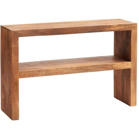 Dakota Light Mango Console Table with Shelf