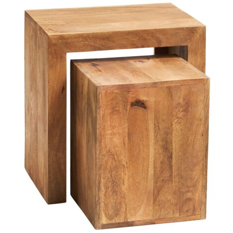 Dakota Light Mango Cubed Nest of 2 Tables